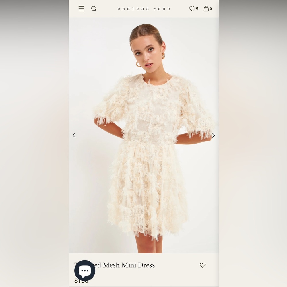 Endless Rose White Textured Mini Dress